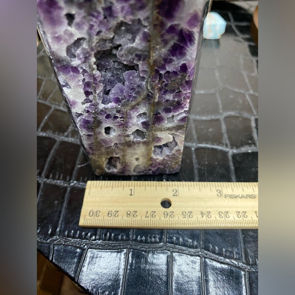 12” Sugar Druzy Sphalerite & Purple Fluorite Tower - Picture 14 of 14